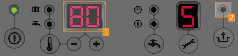 Intergas CV-ketel display